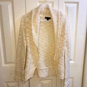 Cream/White Wrap Cardigan